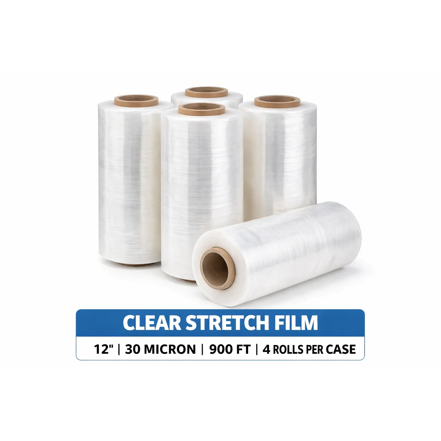 DEMAYA Heavy-Duty Stretch Wrap Film, 12" x 900' per Roll, 120 Gauge (30 Micron) 1 Roll, Tear-Resistant Puncture-Resistant Opaque Black Film for Privacy, UV Protection, Storage & Secure Packaging, Smooth Unwind for Pallet Load Stabilization