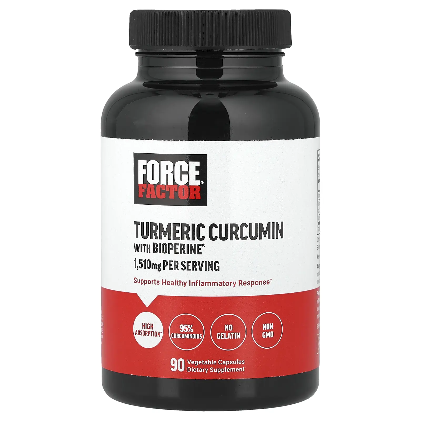 Force Factor Turmeric Curcumin with BioPerine®, 90 Vegetable Capsules