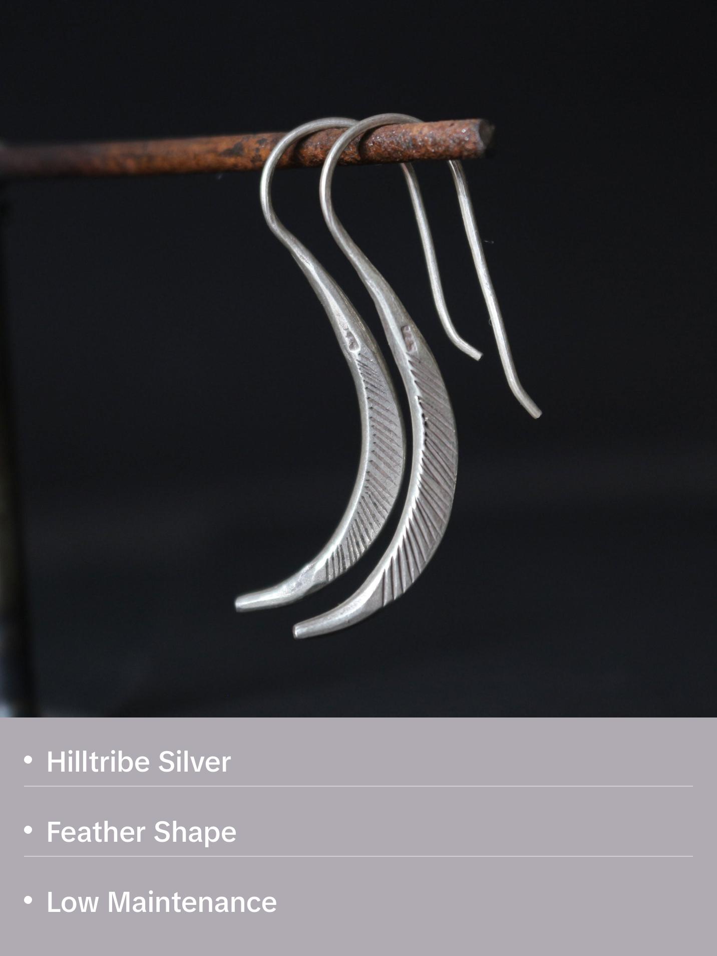 Simple Feather Earrings - Unisex Design with Clear Beads and Simple Earring Size