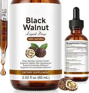 Black Walnut Cleanse for Humans Tincture | Detox Cleanse Drops | Gut & Digestive Support | Alcohol-Free Herbal Supplement | 2 fl oz