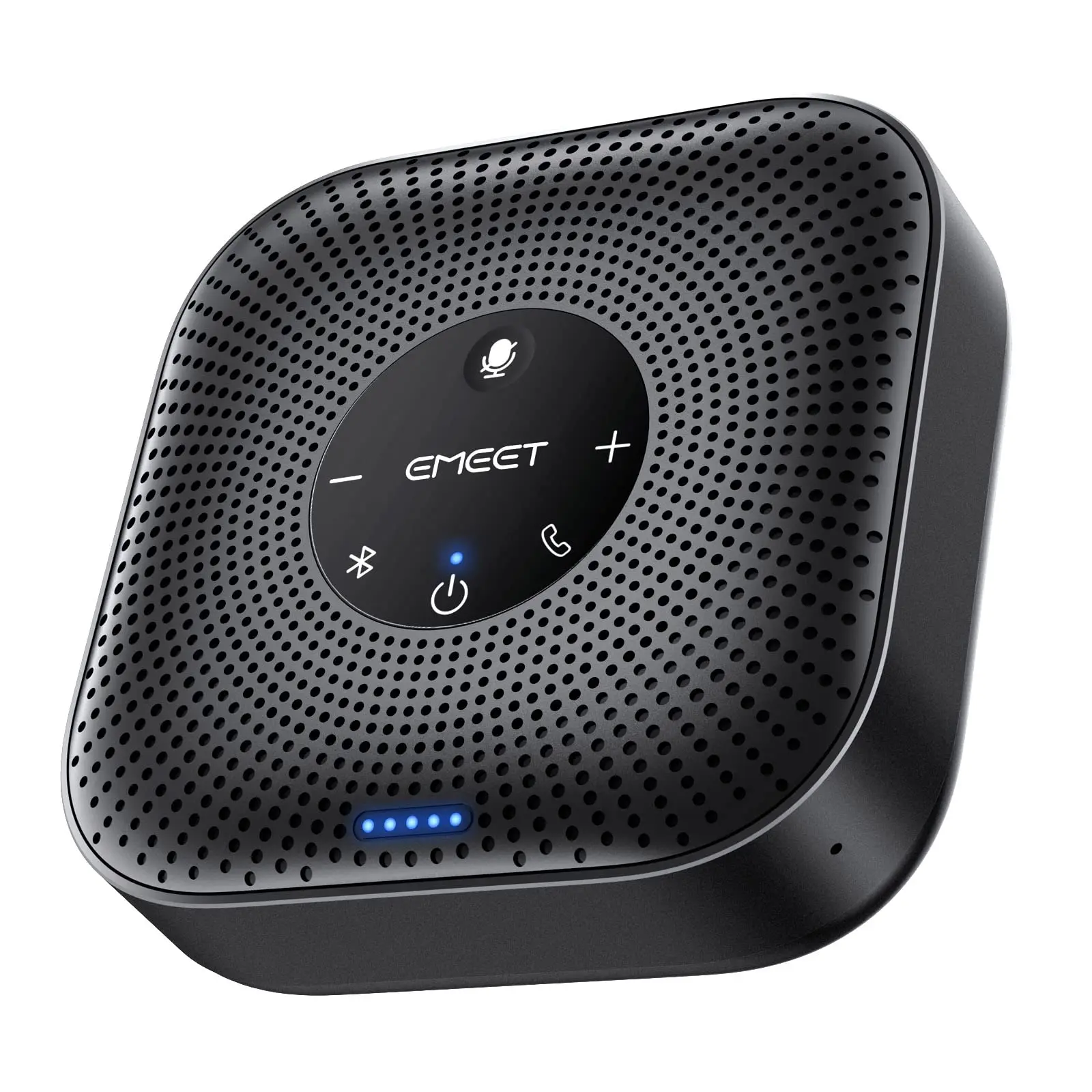 EMEET Mini Portable Wireless Speaker M0 Plus, Rechargeable Speaker with LED Light, Portable Bluetooth-compatible, speaker with Noise Reduction microphone, Audio suit for Smartphone, FathersDayGift Plug Music Sound System Music Sound System, SummerVibes ti