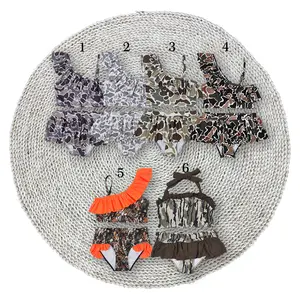 Baby Girls Southern Wood Camouflage Print 2pcs Halter Straps Top Bikini Swimsuits Swim Wear