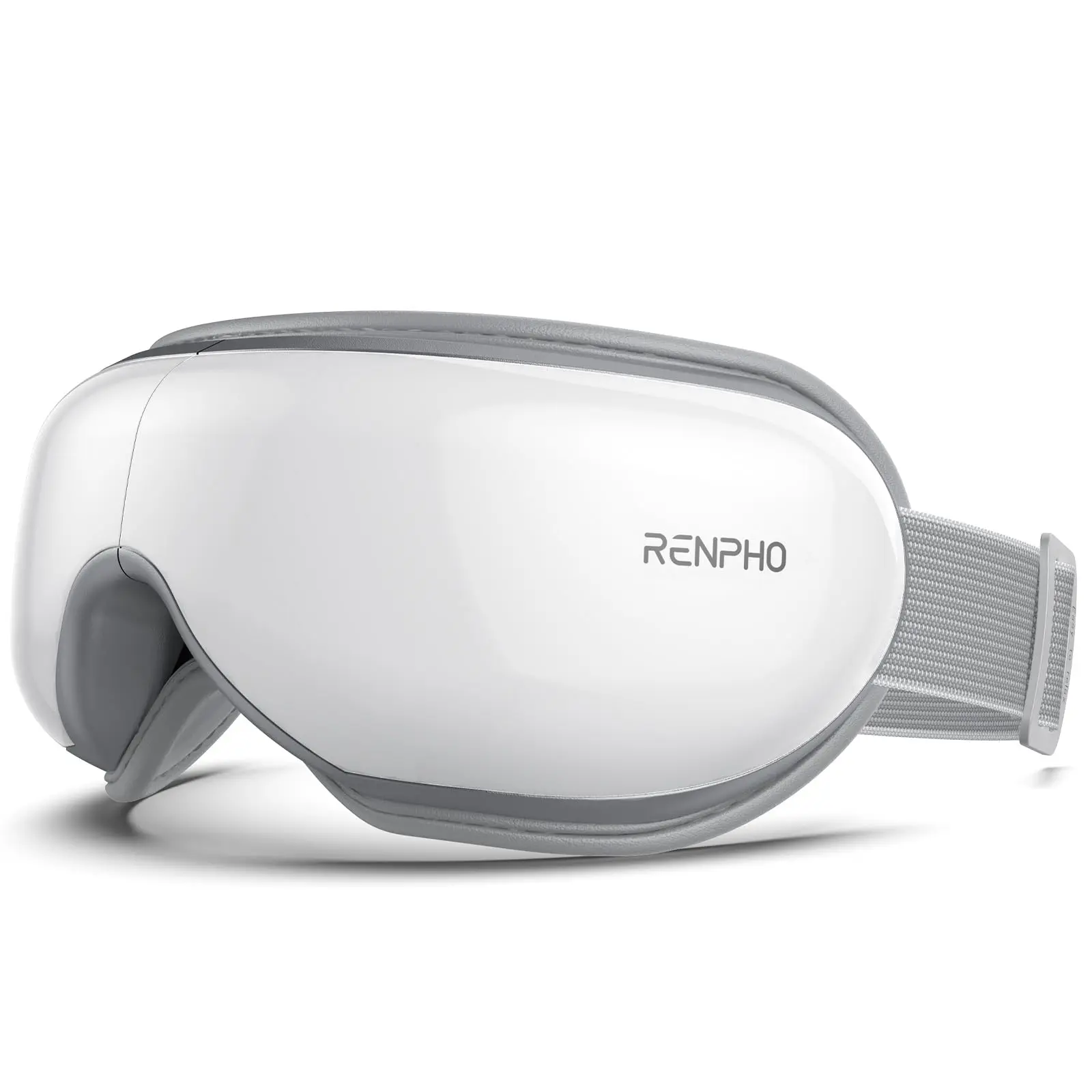 Renpho Eyeris 1 Eye Massager - ABS Plastic, 5 Modes, Heat, Vibration, Bluetooth Music, Compact Rechargeable, Battery Powered, 2 Levels, Micro-USB Port, Gifts for Adulting Women, Self-Care Gadget