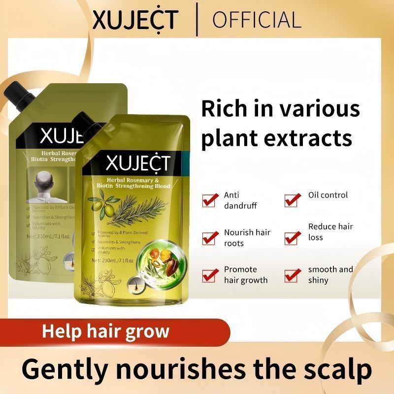 XUJECT Rosemary Nourishing & Revitalizing Shampoo 14.8 fl oz Promotes Hair Growth Soft Voluminous for Men Women Reduces Hair Loss Buy One Get One Free Offer