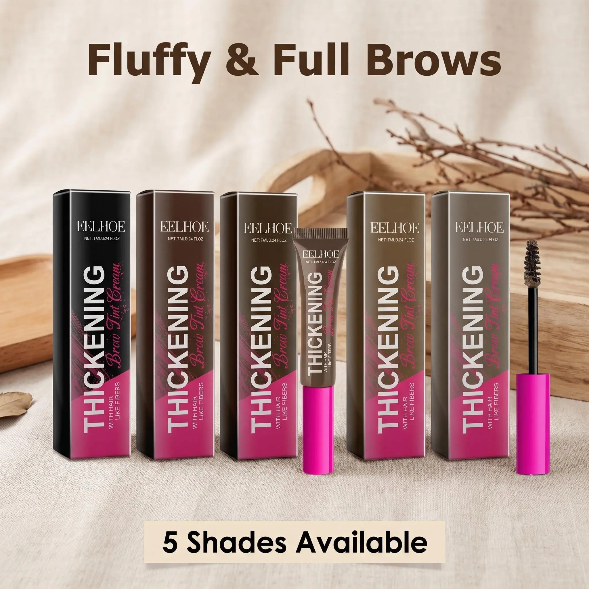 Fiber Brow Dye Paste - Brow Stain with Natural Look, Long-Lasting Water Resistance, 3-Dimensional Eyebrow Makeup for Natural Makeup Needs, Three-Dimensional