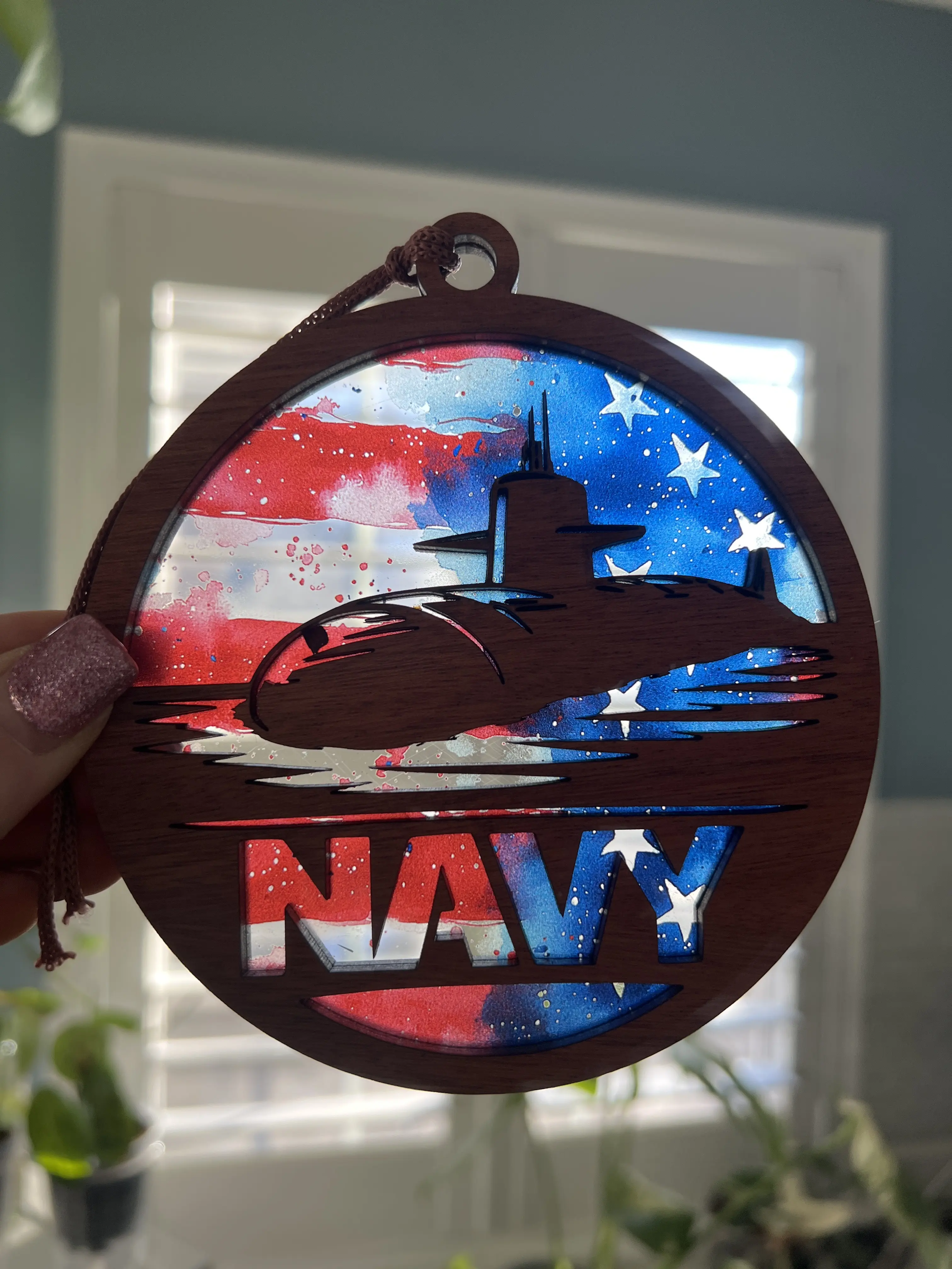Navy Submarine Suncatcher for Sunny Window Navy Submarine Suncatcher for Sunny Window