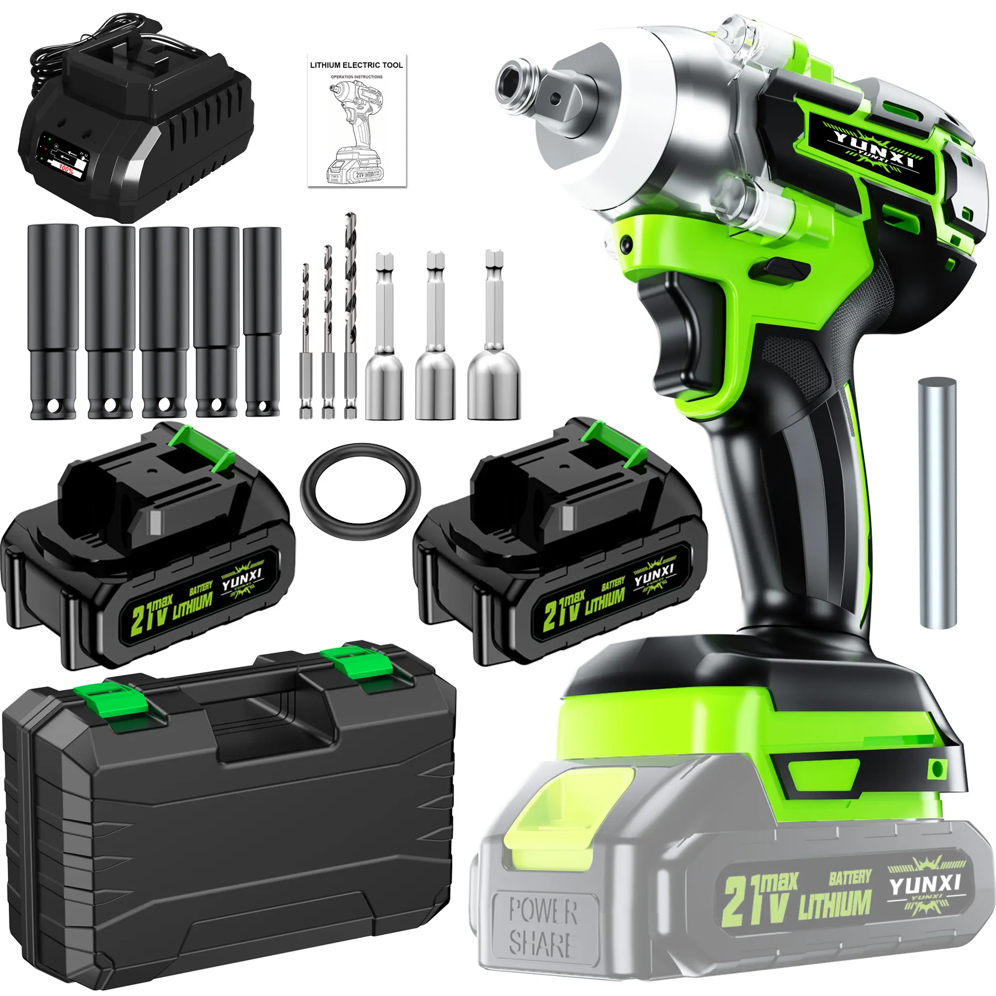 Brushless Cordless Impact Wrench - Industrial-Grade Power Tool, Rechargeable Drill, Impact Drill, Lithium-Ion Batteries (Optional), Fast-Charging Charger Included, Lightweight Portable, DIY, Home & Automotive Maintenance Gift