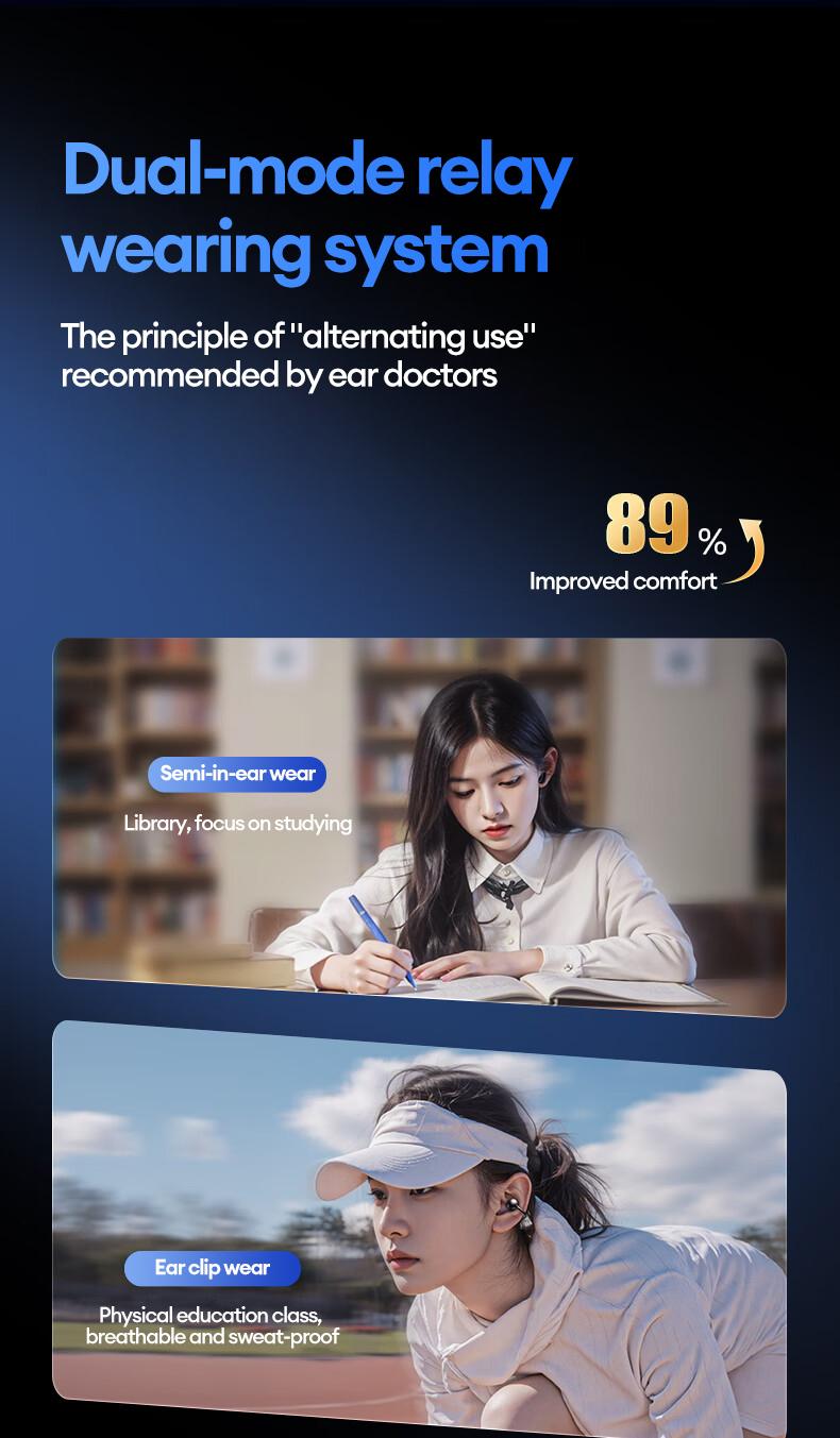 PAXA Ctbuds In-ear & clip-on 2-in-1 wireless Bluetooth Headphones, Bluetooth 6.0 ,Comfortable Wearing & IPX5 Waterproof Sports Earbuds for Work, Fitness ,Two earphones connected at the same time for uninterrupted listening ,Couple earphones