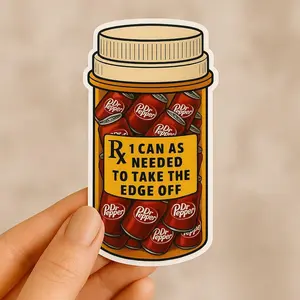 Dr Pepper Addict Sticker Funny Matte Vinyl Decal, small
