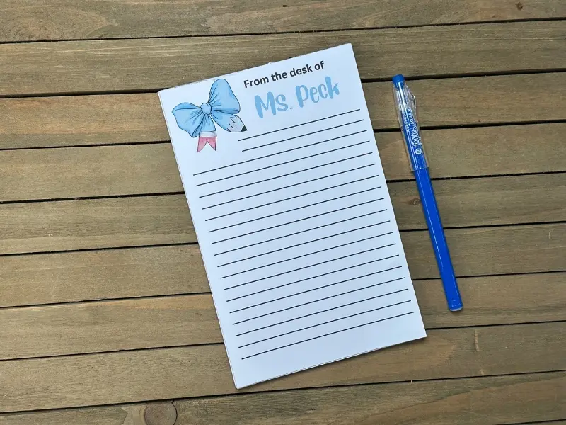 From the Desk Of Notepad – Blue Coquette Bow | 40 Sheets