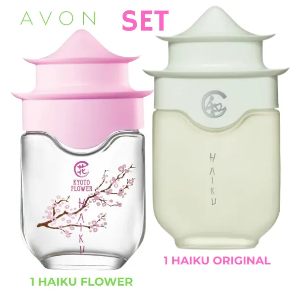 AVON Haiku Kyoto Flower & Haiku Eau de Parfum SET - 2 Fragrances for Unique Olfactory Experience - Spray Application