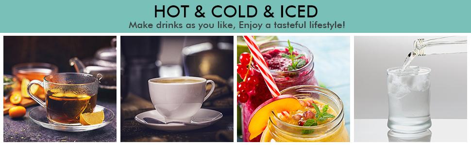 COSTWAY Countertop Water Cooler Dispenser with Ice Maker, 3 in 1 Top-Loading Hot & Cold Water Dispenser 5 Gallon, 48 LBS Daily-Ice, Portable Ice Cube Makers Machine for Home Kitchen Office Bar