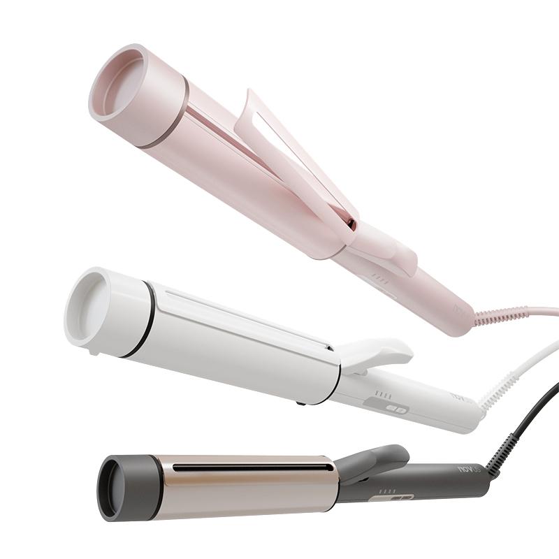 NOVUS White 1 1/2 inch 40000000 Negative Ions Extra Wide Barrel Curling curlying curved styling Iron, Ceramic Tourmaline Large Barrel SiliconeCurling Wand for Long Hair Adjustable Comfort Curler wig friendly