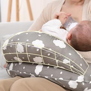Momcozy Nursing Pillow for Breastfeeding, with Adjustable Waist Strap and Removable Cotton Cover, NP001