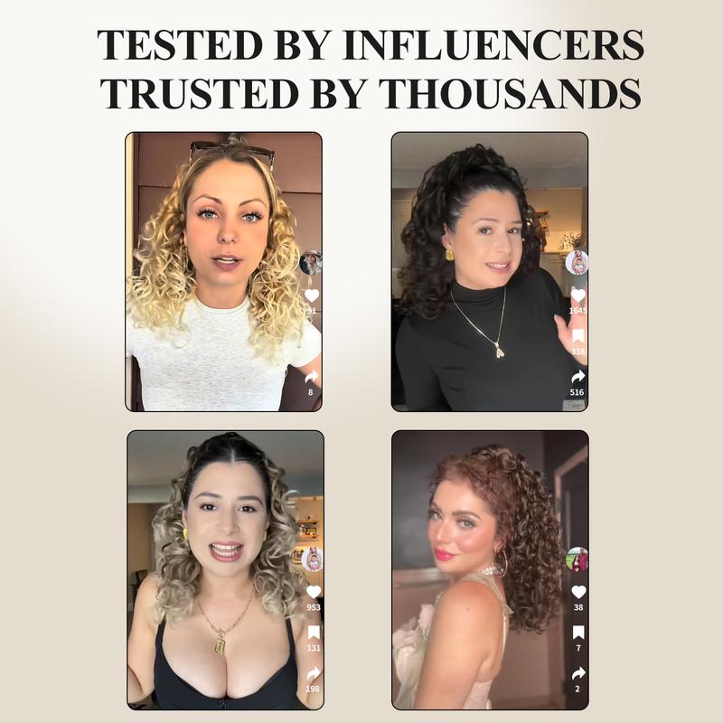 ORSUNCER HAIR Ponytail Extension 18 Inch Claw Clip ponytail extension Ombre Brown Soft Curly Clip on Ponytails for Women Natural Synthetic Layered Pony Tails Hair Extensions Easy To Go