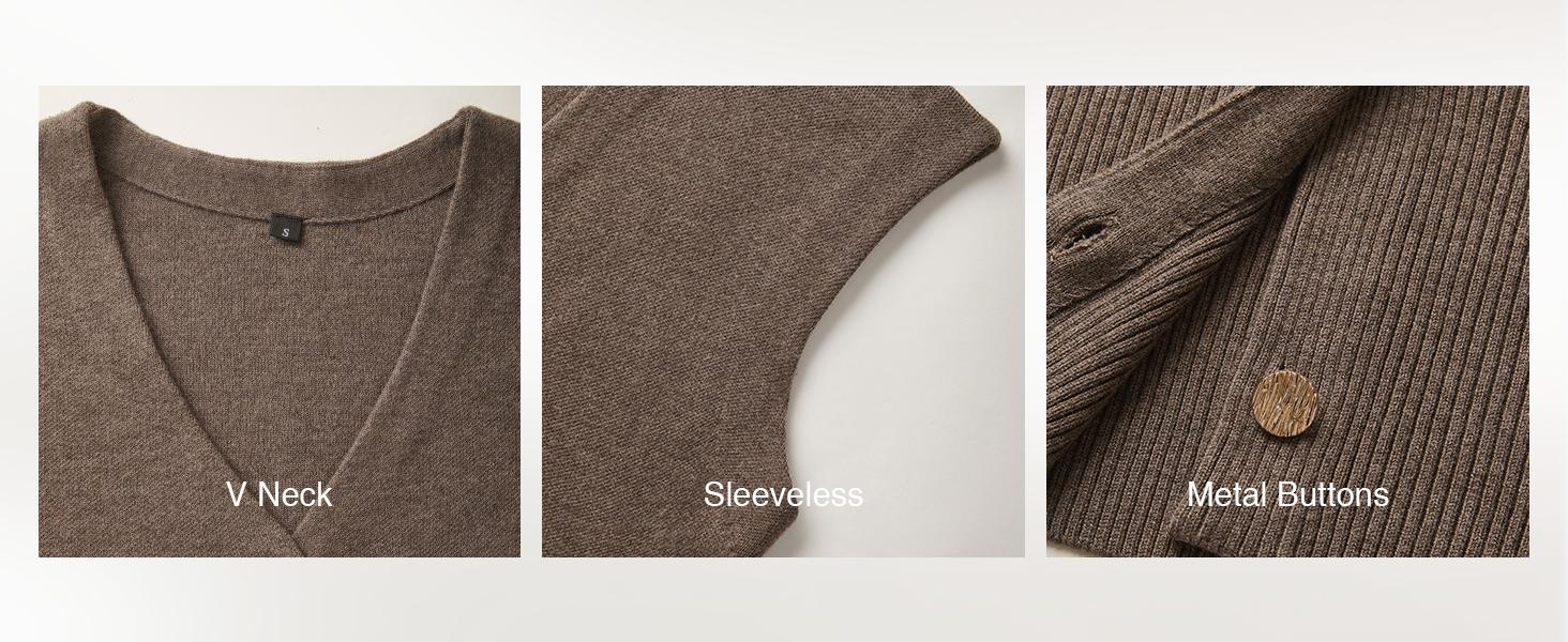 Arach&Cloz Women's Wool Blend V Neck Button Down Summer Business Casual Sweater Vests 2026