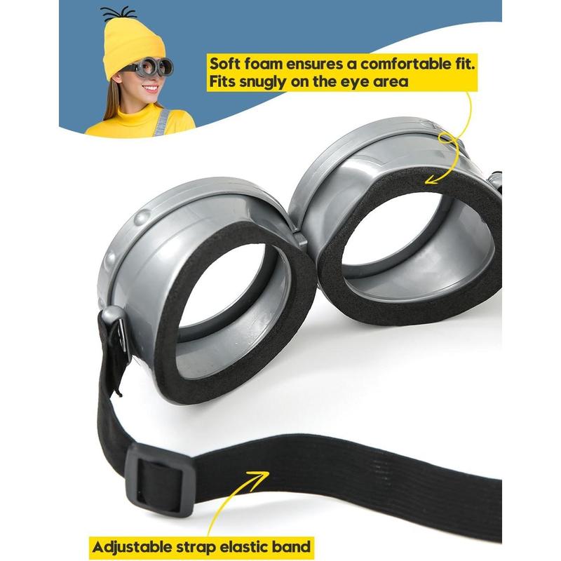 Minions Halloween Adult Costume Set: Funny Hat, Goggles & Gloves for a Thrilling Night of Frights and Laughs That Will Shock and Amuse Your Neighbors! Hizhogqul Minions Halloween Adult Costume Set: Funny Hat, Goggles & Gloves for a Thrilling Night of Frights and Laughs That Will Shock and Amuse Your Neighbors! Hizhogqul
