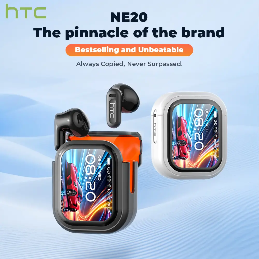 HTC NE20 OWS - Wireless Bluetooth earphones, LED display, Bluetooth 6.0, charging case, IPX5 waterproof. HTC's pinnacle product