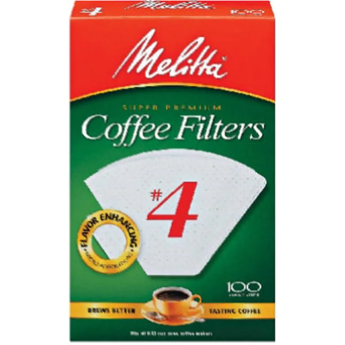 Melitta No. 4 Coffee & Tea Filters, Camp Kitchen Essential for Camping & Hiking, 100-Count Pack, Camping Use