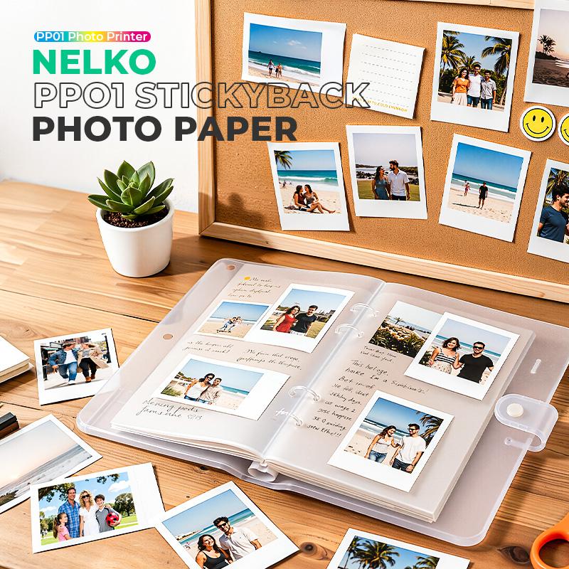 Nelko 2X3 Photo Paper for PP01/PP03 Mini Photo Printer Adhesive Backed Instant Printerscanner 30-100 Sheets Crisp Colors Peel & Stick Backing TikTokShopBlackFriday