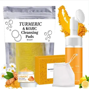 Turmeric Wash and Care Four Piece SetTurmeric Tablets, Turmeric Cleansing Mousse,Turmeric Soap Facial Cleansing Skincare FacialCleansing Cleanser,Turmeric Moisturizing Cream