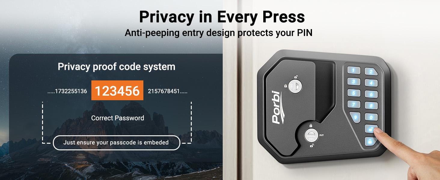 Porbi Full Metal RV Keyless Entry Door Lock with Password & Remote, Anti-Peeping & Backlit Keypad, Durable and Secure Camper Latch Replacement for RV Travel Trailer, Patented Security Structure