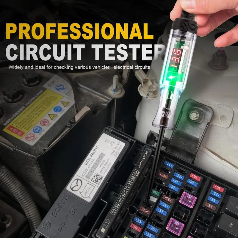 Automotive Digital LED Circuit Tester Diagnostic Tool - 5V-90V Voltage Checker with Extended Spring Wire, Bidirectional Light Tester, Compact and Practical Design, Pen Tip Protector, Distinct Display, Ideal for Car Repairs (Car Repair Tools),toolupgrade Automotive Digital LED Circuit Tester Diagnostic Tool - 5V-90V Voltage Checker with Extended Spring Wire, Bidirectional Light Tester, Compact and Practical Design, Pen Tip Protector, Distinct Display, Ideal for Car Repairs (Car Repair Tools),toolupgrade