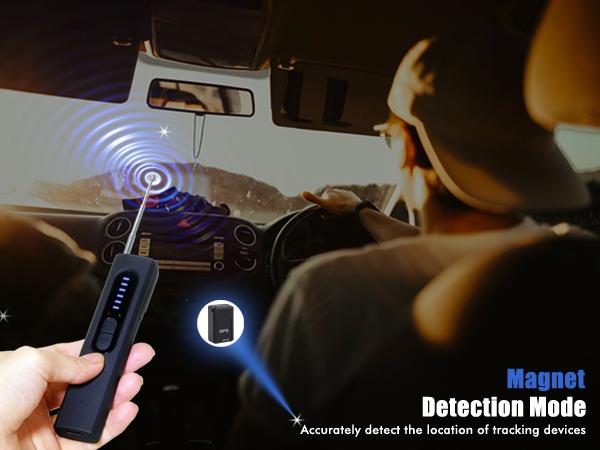 Hidden Camera Detectors, AI-Powered Spy Camera Detector, Car GPS Tracker detector, Bug Detector, RF Signal Detector, Listening Device Detector, 6 Levels Sensitivit, 4 Detection Modes, 30H Working Time for Travel, Car, Bathroom, Office, Hotel, Rental