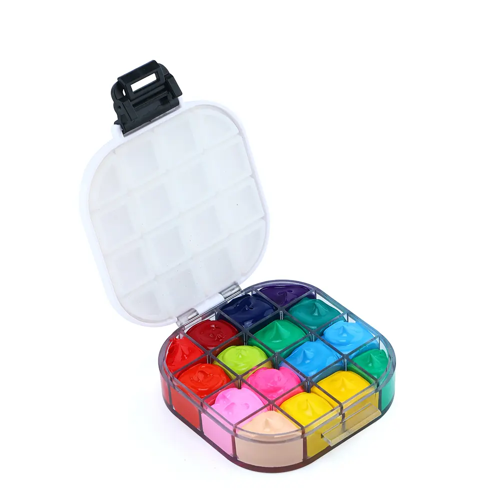 Transon Airtight Paint Storage Palette Box, 16-Well 8ml Acrylic Palette with Buckle Closure, Portable Black Color Matching Tool for Art Craft Supplies (Office Stationery & Art Supplies)