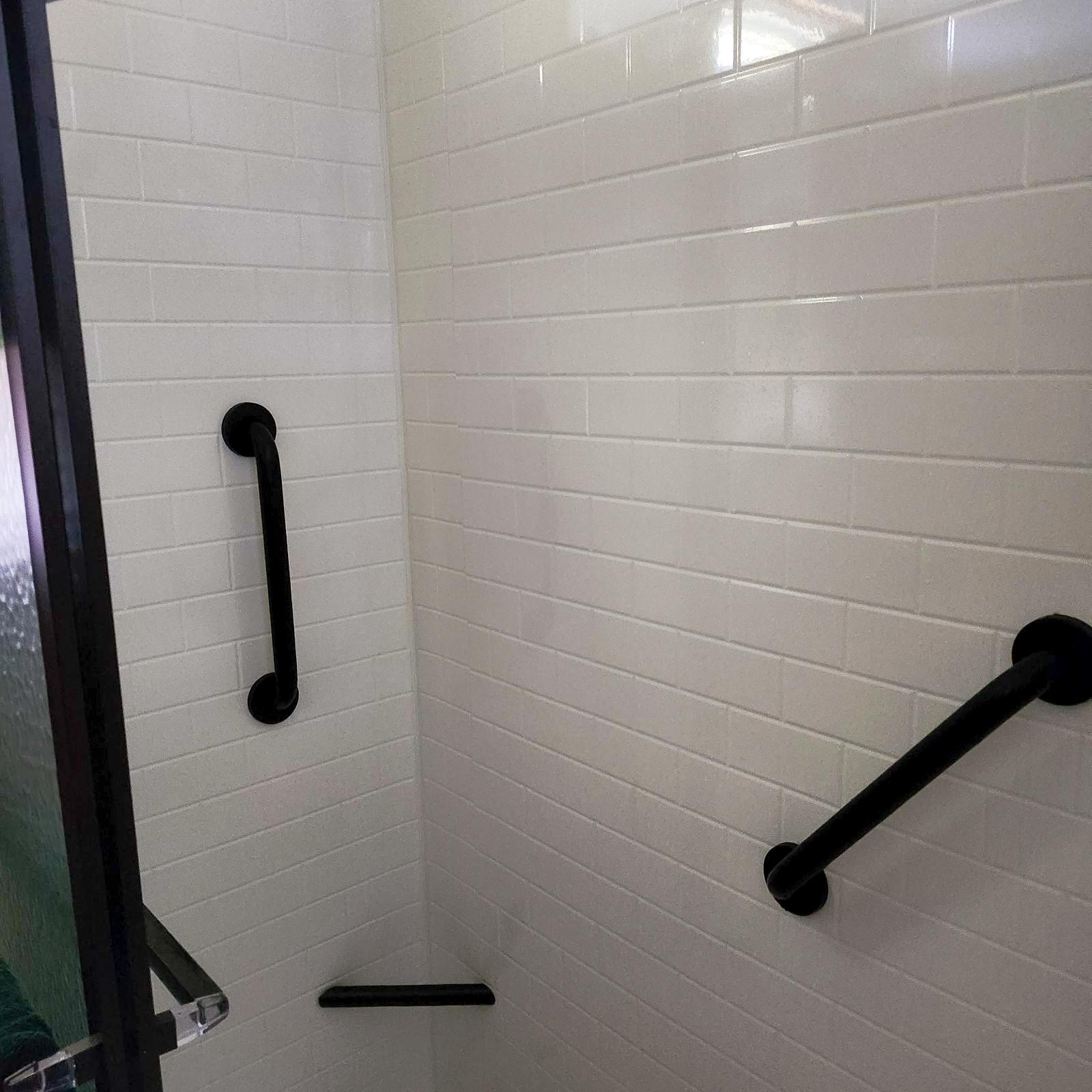 From Plain To Beautiful In Hours Subway Tile 60 in. W x 96 in. H x 42 in. D Three piece Glue-Up PVC Tub Surrounds Wall Panels