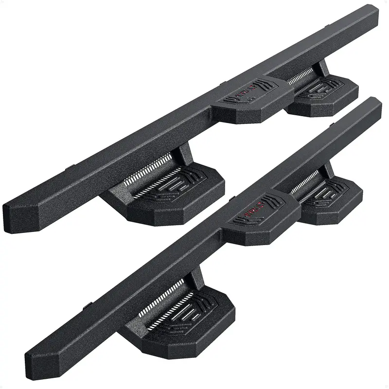 thumbnail image 2 of Speed Daddy Nerf Bars For 2019-2024 Ram 1500 Quad Cab – 6.75” Flat Side Steps, Chrome/Black, 450 Lb Capacity 2 of 5