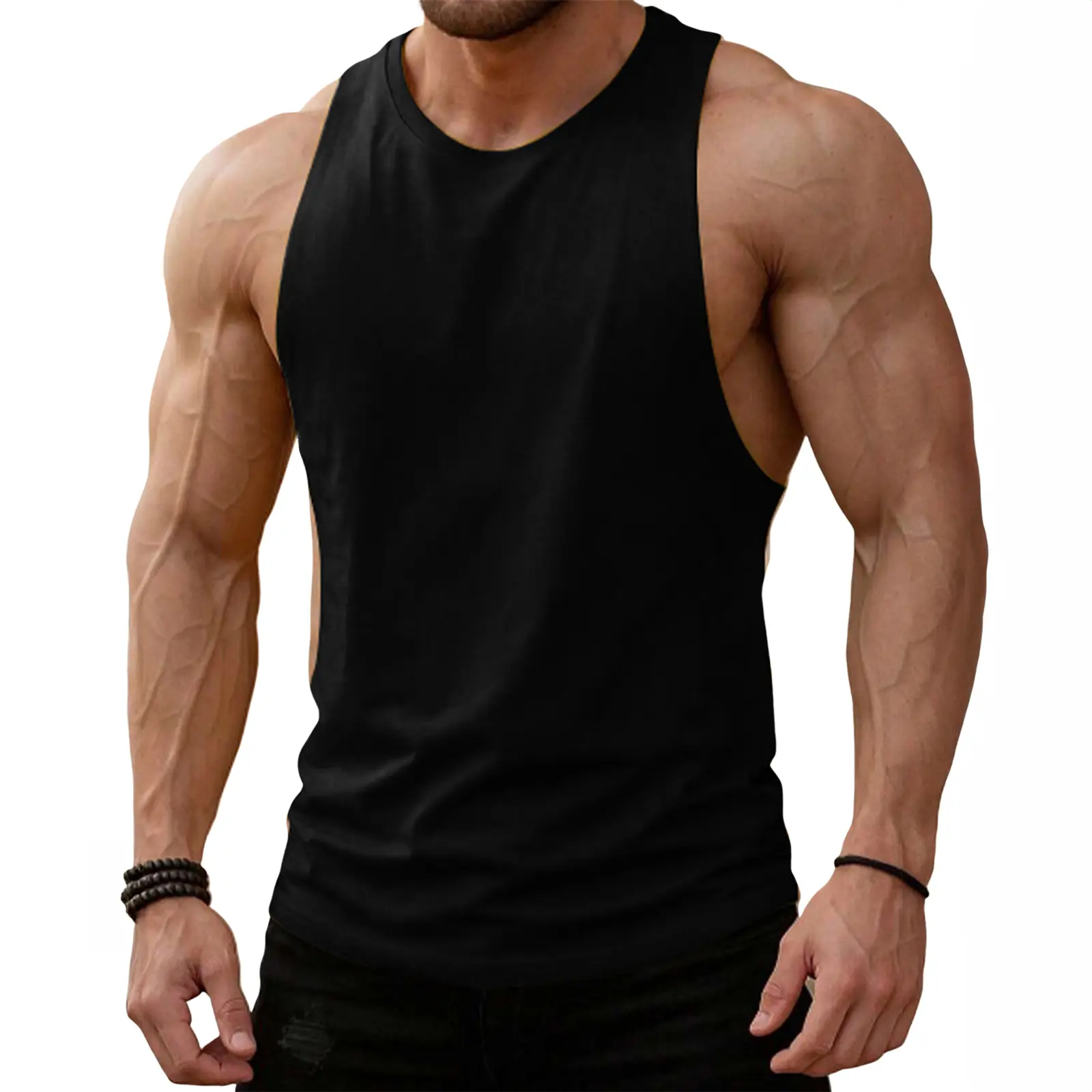 Mens Drop Arm Tank Tops Gym Workout Sleeveless Muscle Shirts Cut Off Summer Tee Shirt,clothes for back to school,first day of school outfits