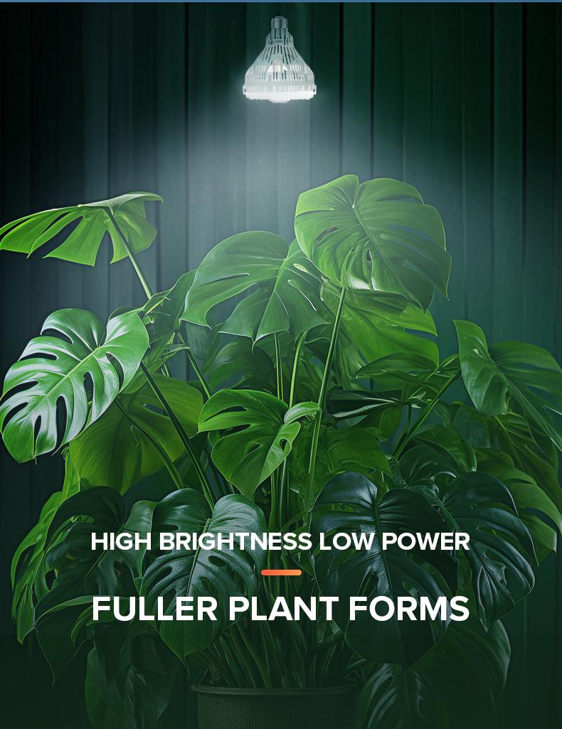 Sansi 40W Full Spectrum Grow Light， with Optical Lens and High PPF，with 5-Level Dimmable, Auto On Off 4 8 12 Hrs Timer for Seeding and Growing energy efficient