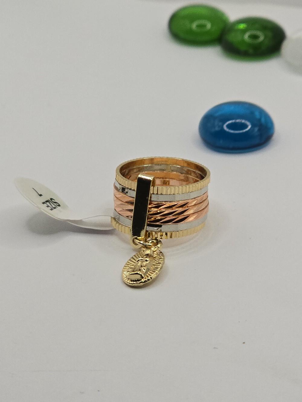 Virgin Mary Ring Semanario Style Gold-Plated  Available in Sizes 7 8 9 10 Elegant and Versatile Design