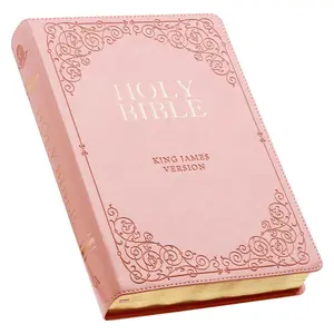 Pink Faux Leather King James Version Bible with Thumb Index & 14-point Type Print for Easy Reading & Gift for Mother's Day