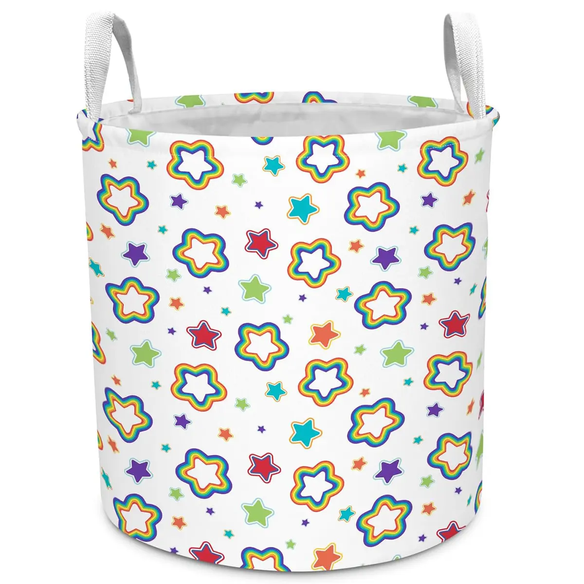 Cute Heart-Shaped Collapsible Fabric Laundry Hamper - Lightweight, Waterproof, Flexible Storage Basket with Handles, Decorative Home Organizer for Kids Room, Bathroom Clothes, 13.8"x15.8" Laundry Tool