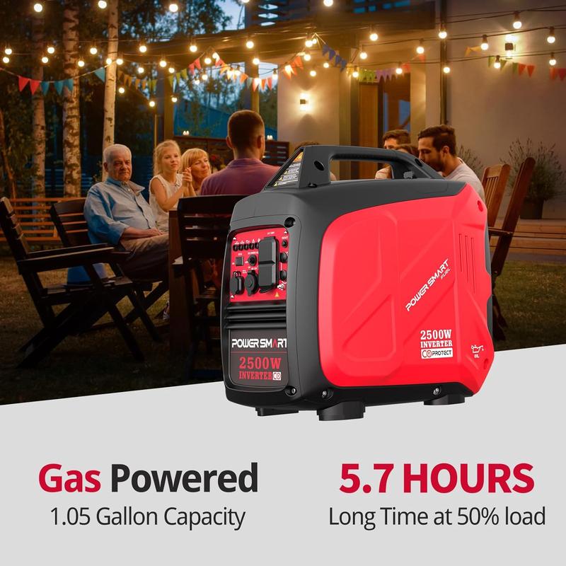 (Storm-Ready)Powersmart 2500W Inverter Gas Generator ,39-Pound RV Ready Outdoor Generator, Parallel Capability, Quiet Generator for Home Use,Camping,Low Fuel Consumption,Portable,Quiet Operation,Outdoor Use, Hurricane,Emergency(HB5020 HB5020C)