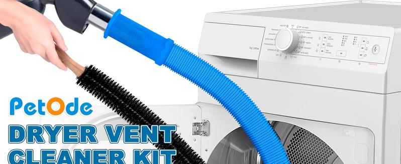 2-in-1 Dryer Vent Cleaner Kit 2 Pack Vacuum Hose Attachment with Universal Connector & Lint Brush for Effortless Lint Removal Compatible with Most Vacuum Cleaners