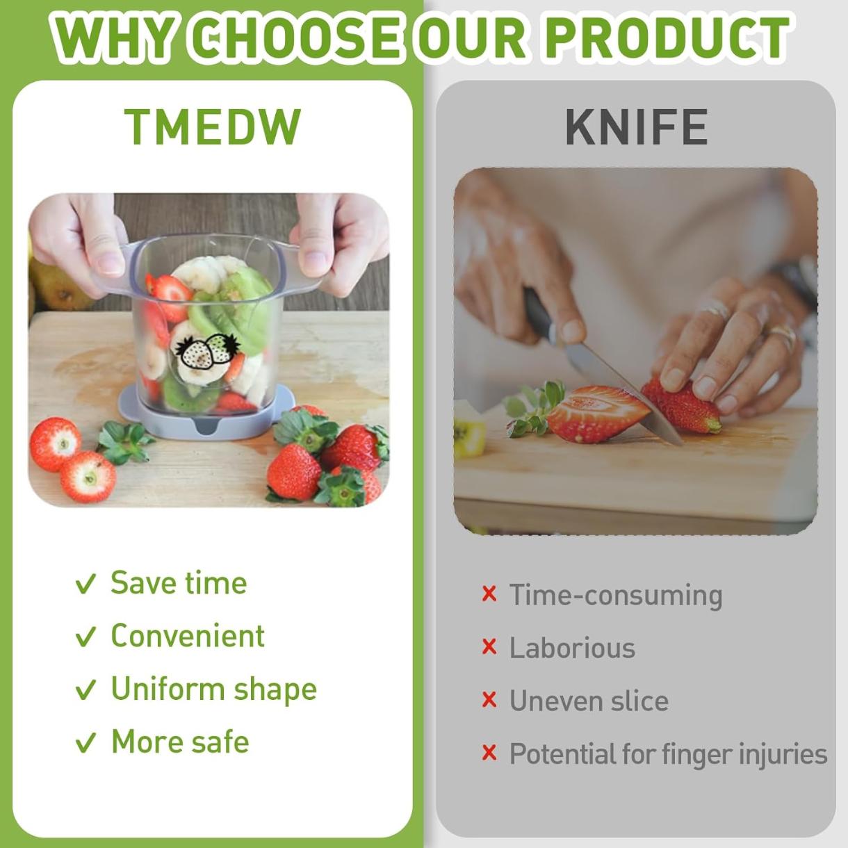 Upgrade Fruit Slicer, Multifunctional Strawberry Slicer with Cleaning Brush, Cup Slicers for Fruits and Vegetables(Gray)