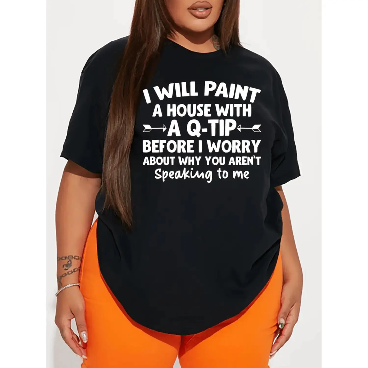 Stylish Plus Size Rose Red Slogan Print T Shirt For Women Casual Short Sleeve Top Perfect For Spring And Summer