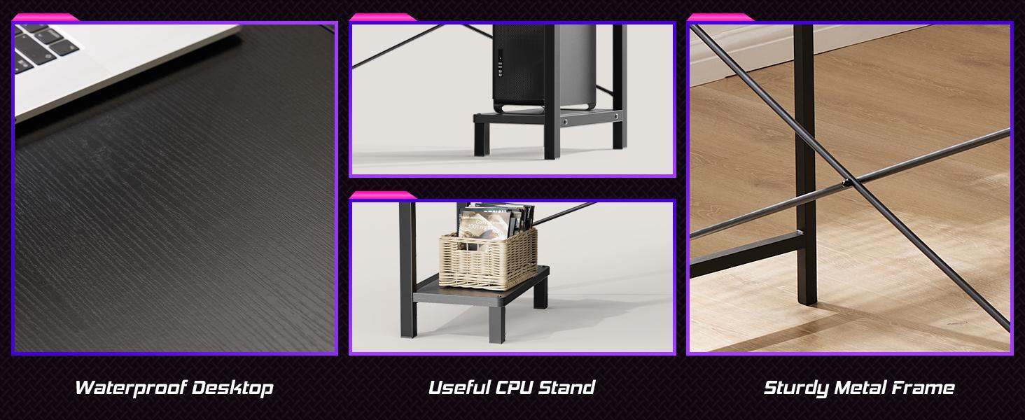 Computer Desk-50 Inch L Shaped Office Desk with Storage and CPU Stand, Modern Writing PC Wood Work Desk for Home Office Gifts gamer Computer Desk-50 Inch L Shaped Office Desk with Storage and CPU Stand, Modern Writing PC Wood Work Desk for Home Office Gifts gamer
