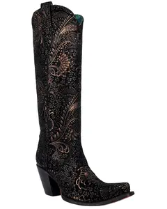 Corral Women's Floral Tall Western Boot Snip Toe - A4481
