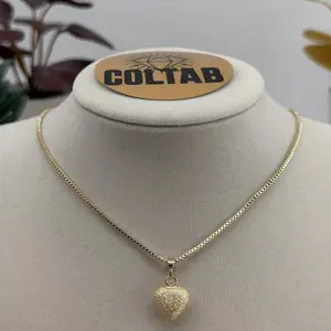 (92) 14K Gold Plated Mini Heart for Women with Chain