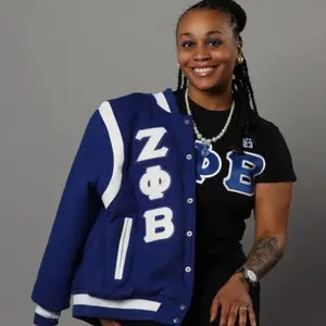 Zeta Wool and Leather Letterman Jacket Final Sale