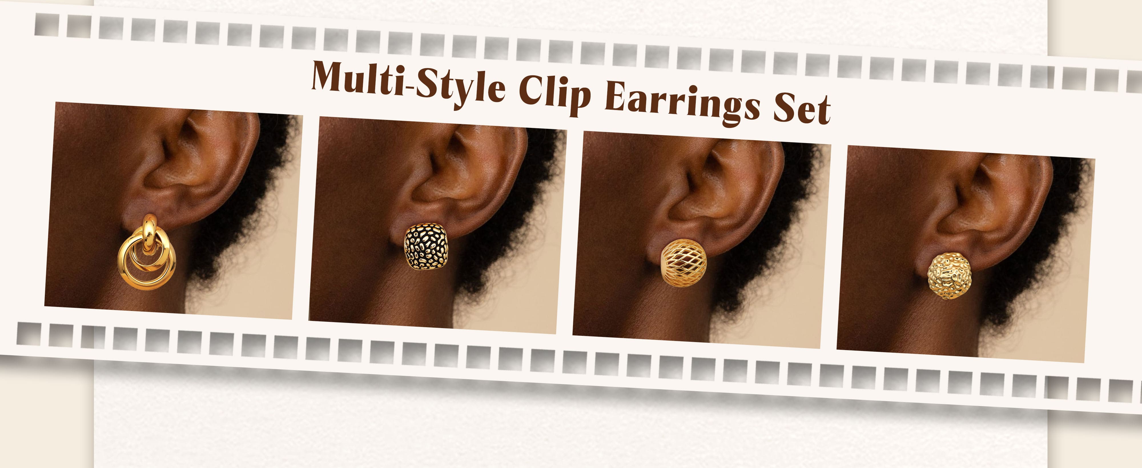 ORAZIO Women's 4Pairs Clip-On Earrings Set Gold Silver Chunky Teardrop Twist Round Stud No Piercing High-Quality Alloy Ear Clips for Any Occasion ORAZIO Women's 4Pairs Clip-On Earrings Set Gold Silver Chunky Teardrop Twist Round Stud No Piercing High-Quality Alloy Ear Clips for Any Occasion