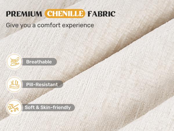 【2 Packages shipping】112" Modular Curved Cloud Couch, Oversized Couches for Living Room, Modern Boneless Sectional Sofa with Deep Seat, Chenille Foam Couch, No Assembly Required, Beige, 1PCS