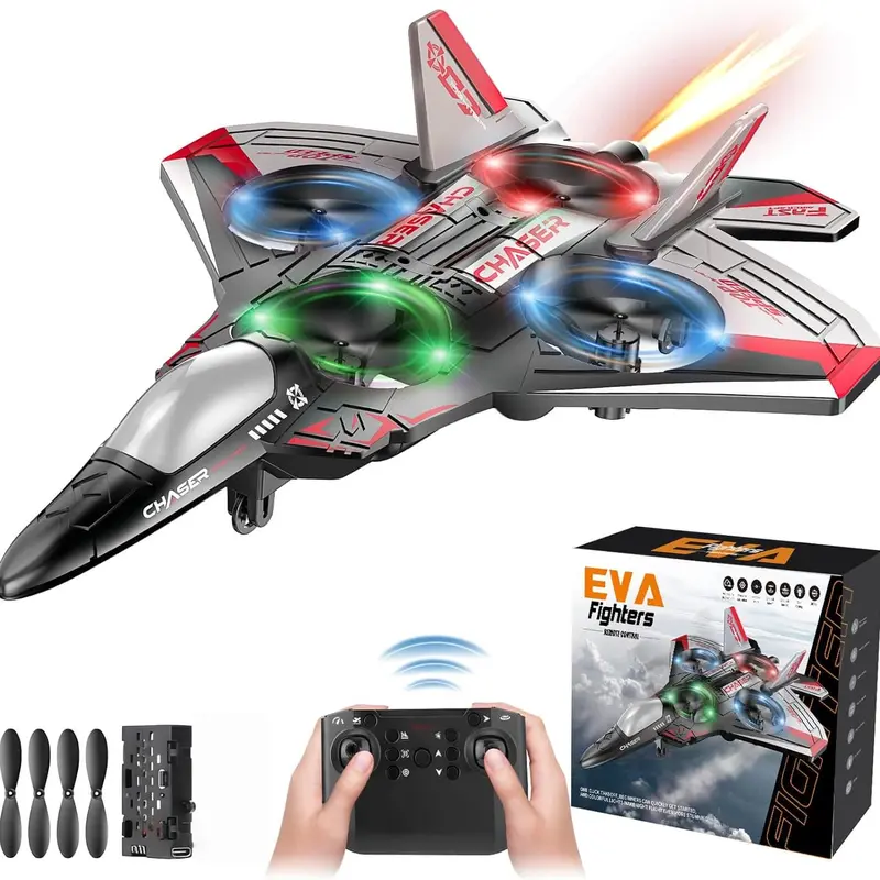 Halloween Surprise Mystery Toy, Kids RC Fighter Jet Plane - EVA Foam, Remote Control, Multiple Flight Modes, Adjustable Speed, Stunt Rotation, Rechargeable, LED Lights, Educational Toy Ages 6+ | Black Friday Steal! Top Christmas Kids Toy, Limited Stock