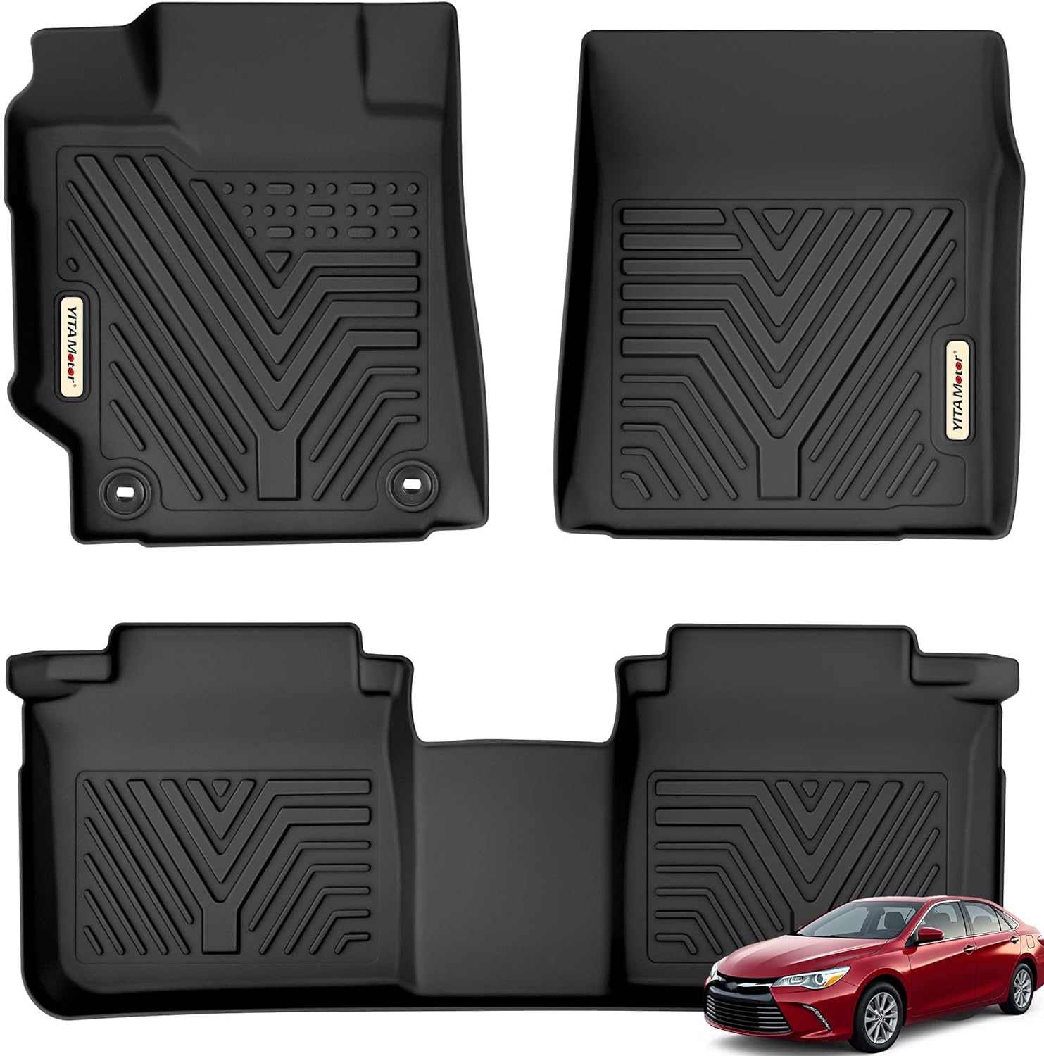 YITAMOTOR Floor Mats Compatible with 2015-2017 Toyota Camry (No Camry Hybrid Models), FWD Models Only, Custom Fit 1st & 2nd Floor Liner Set YITAMOTOR Floor Mats Compatible with 2015-2017 Toyota Camry (No Camry Hybrid Models), FWD Models Only, Custom Fit 1st & 2nd Floor Liner Set