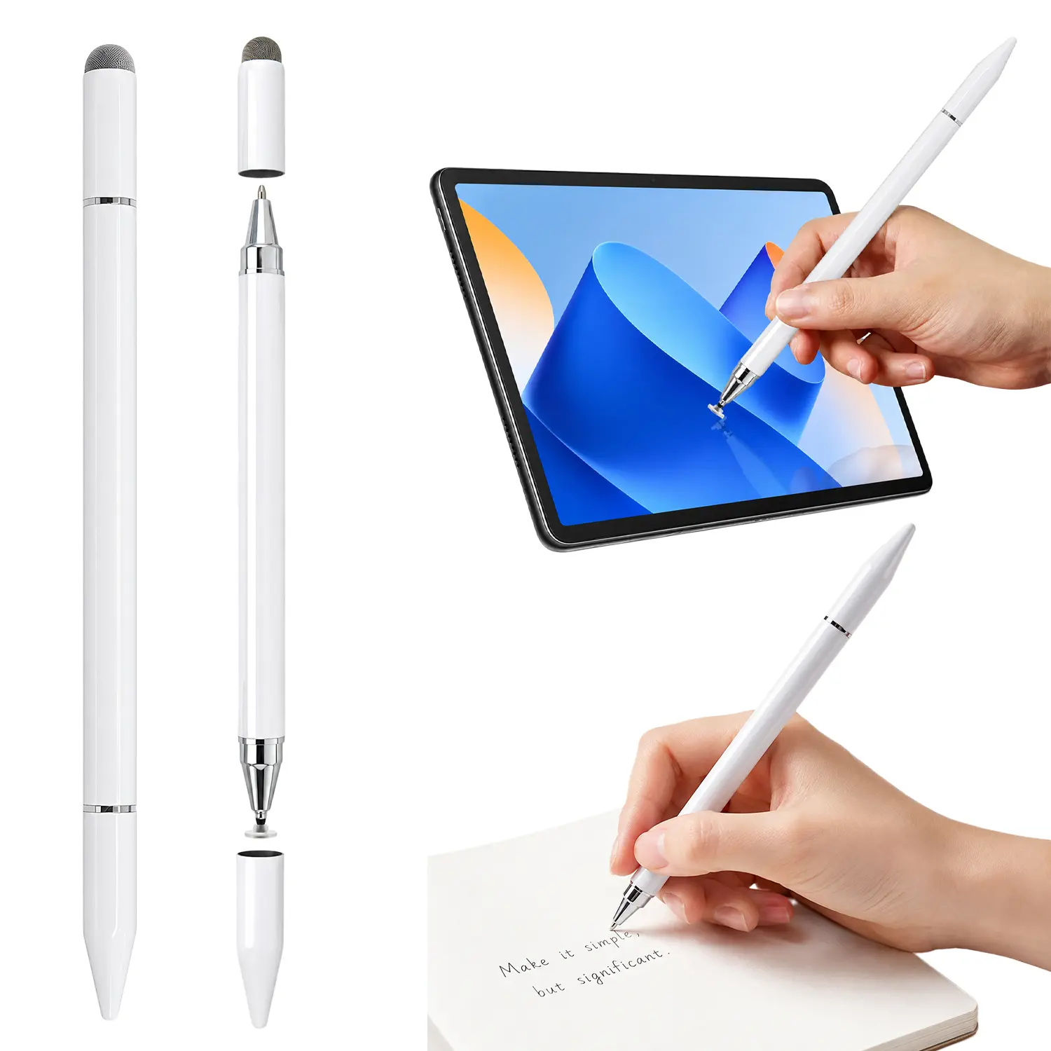 3 in 1 Universal Stylus Pen for Touchscreen,High Sensitivity & Precision Capacitive Stylus Pen for iPad Suitable for All Touch Screens of Nintendo Switch/iPhone/iPad/Android/Samsung/Tablets