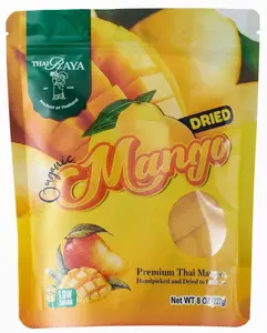Thairaya Dried mango 8 Oz, Dried mago slices - Dried fruit snacks Low sugar Reusable bags - Healthy snacks Vegan Soft Juicy Sweet fresh fruit Thai mango fruit snacks healthy snacks organic fruit
